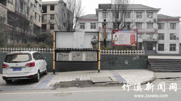17点6分水坪镇政府门前地面不平整，花坛围栏缺失