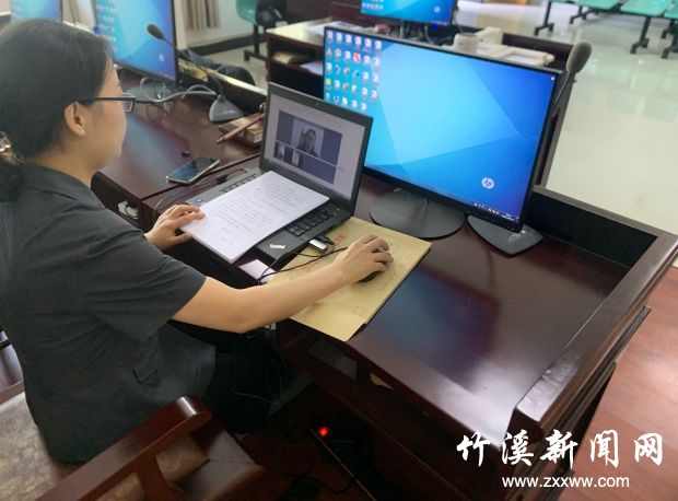 承办法官对当事人进行视频调解