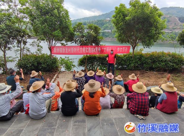新洲镇新发村2组田间地头召开4月份文明积分评议活动_proc